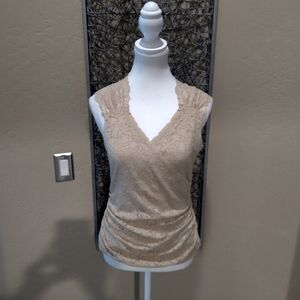 Anne Klein Lace V-Neck Sleeveless Blouse